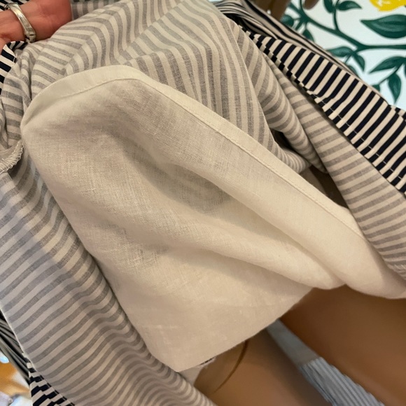 Navy/white striped boutique dress.CrissCross bodice w/ peekaboo detail & pockets - Picture 4 of 12